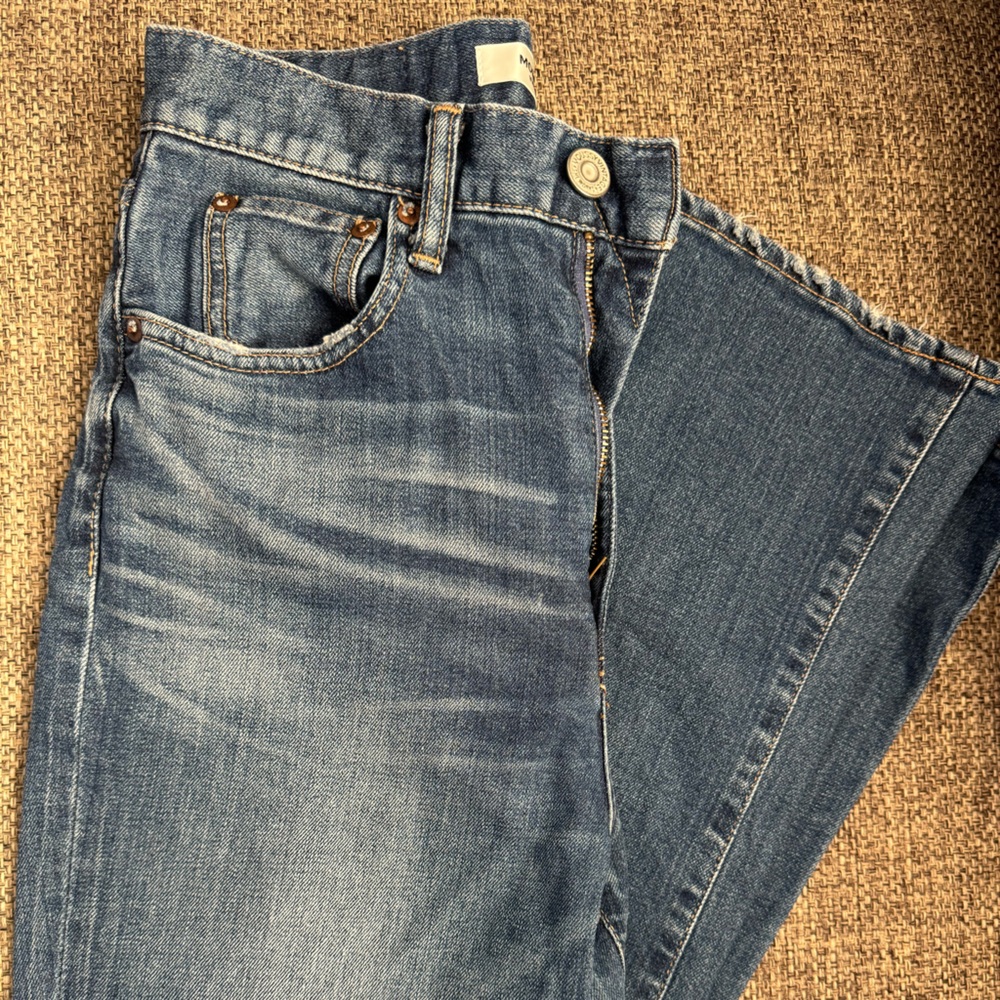 Moussy denim high rise kick flare cropped denim- size 28